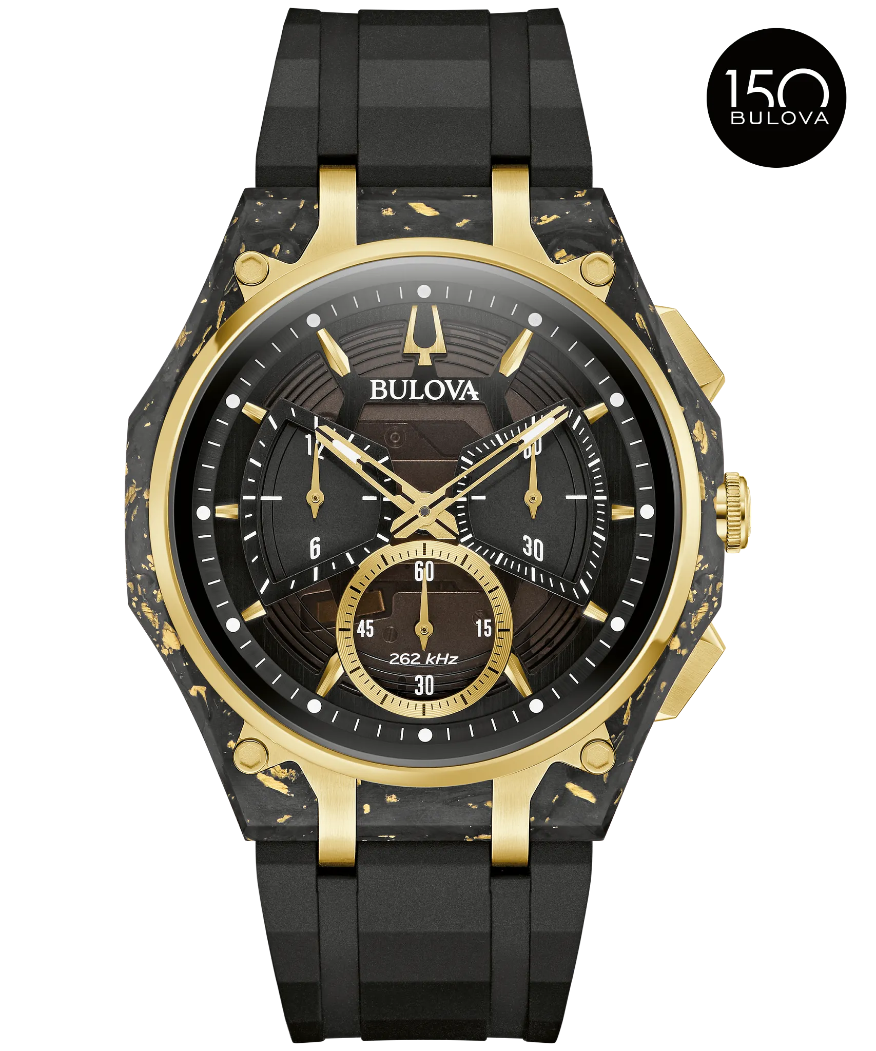 Black Dial HNBR Rubber CURV Forged Carbon 98A328 | Bulova